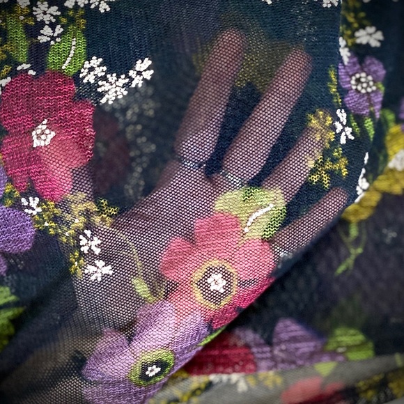 Urban Outfitters Mesh Material, Flower Embroidery - Picture 2 of 6